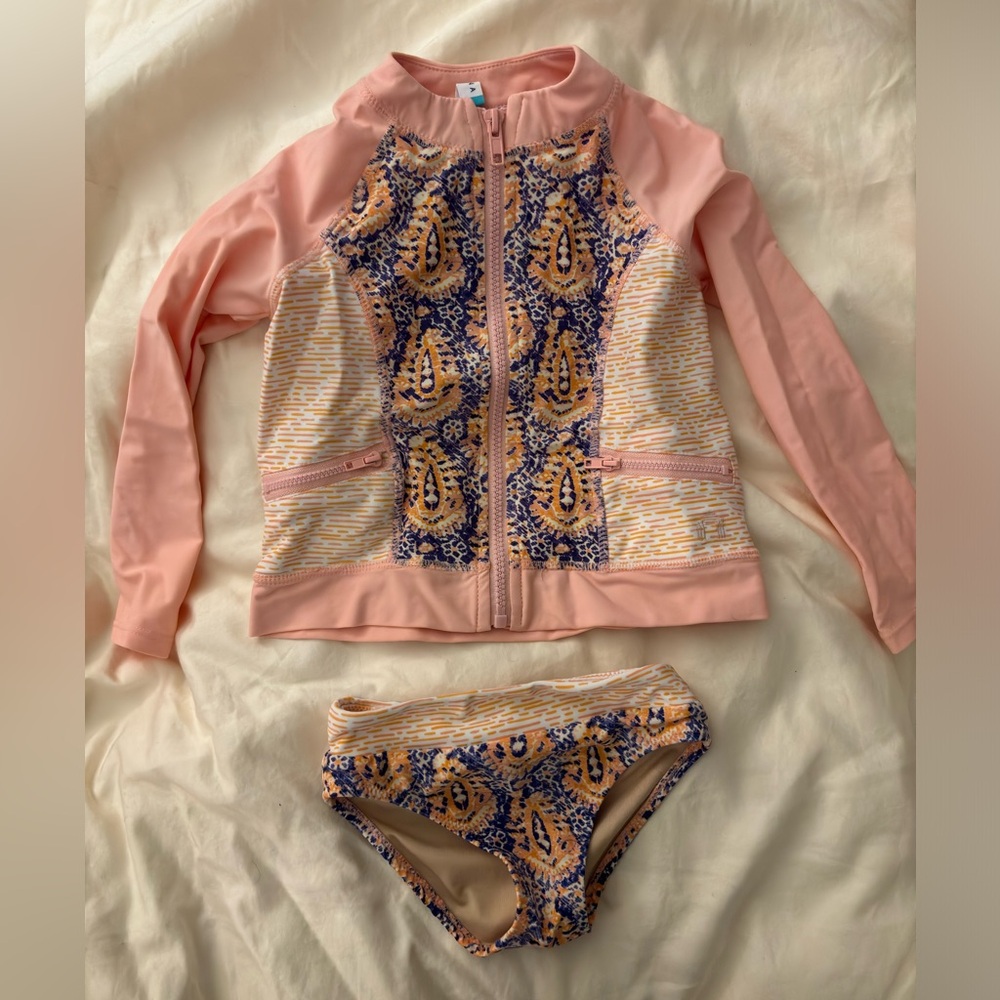 Kids long sleeve two piece swim suit